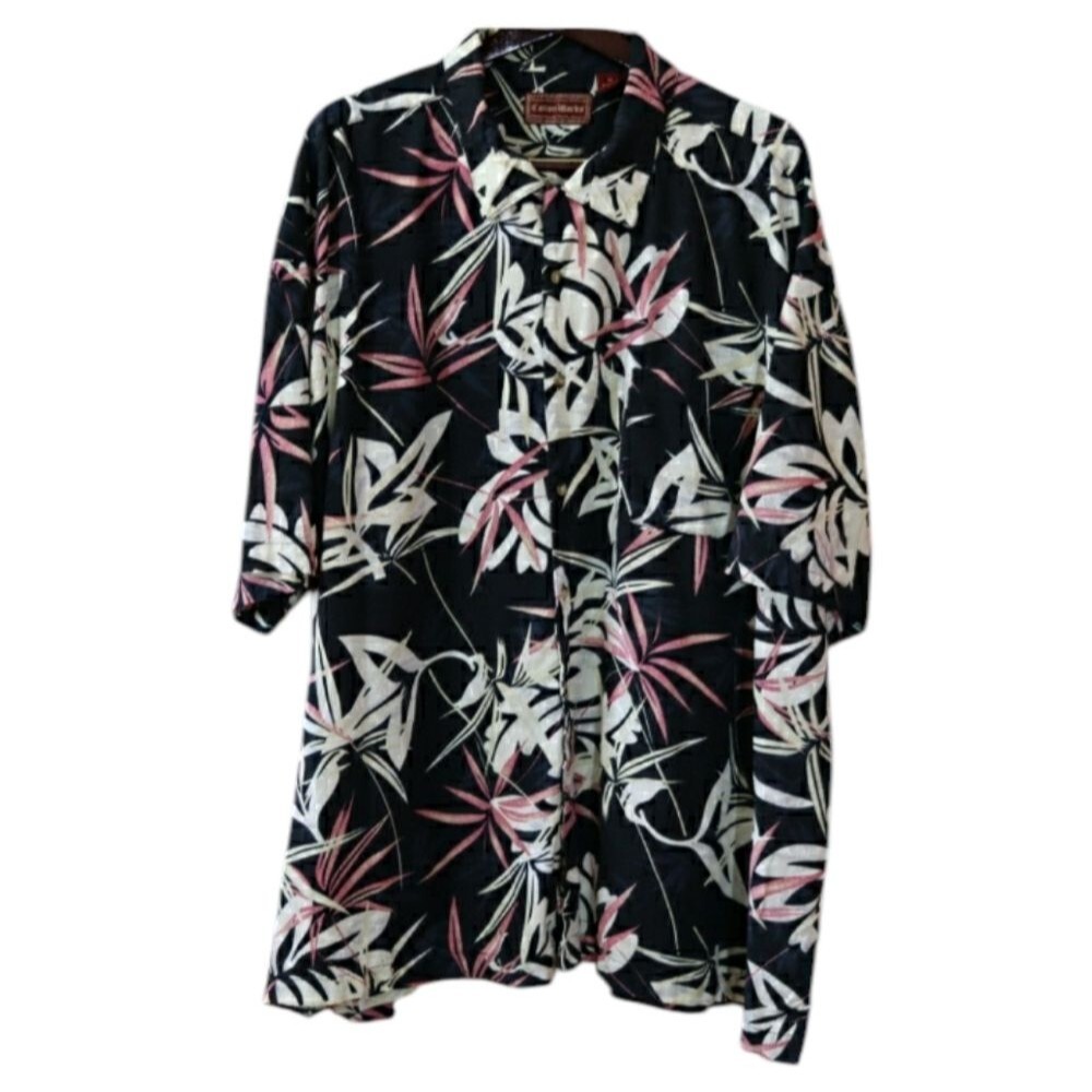Cotton Works Mens 4X Tropical Floral Print Hawaiian Button Down Shirt